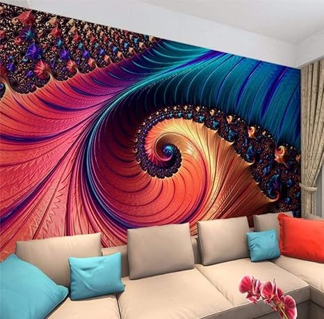 Amazon Bosakp 抽象的な装飾的な絵画のファッションの審美的な宝石の背景の壁のカスタムの大規模なフレスコ画の緑の壁紙 400x280cm 壁紙