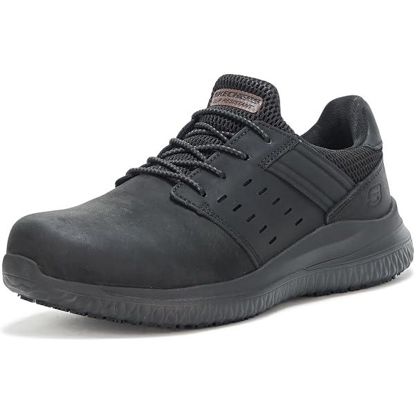 Skechers Men\'s Work Elston 2.0 Black Lace Up Food Service Shoe | Size 7.5 Amazon.com: Skechers Work Elston 2.0 SR : Clothing, Shoes  main image 3