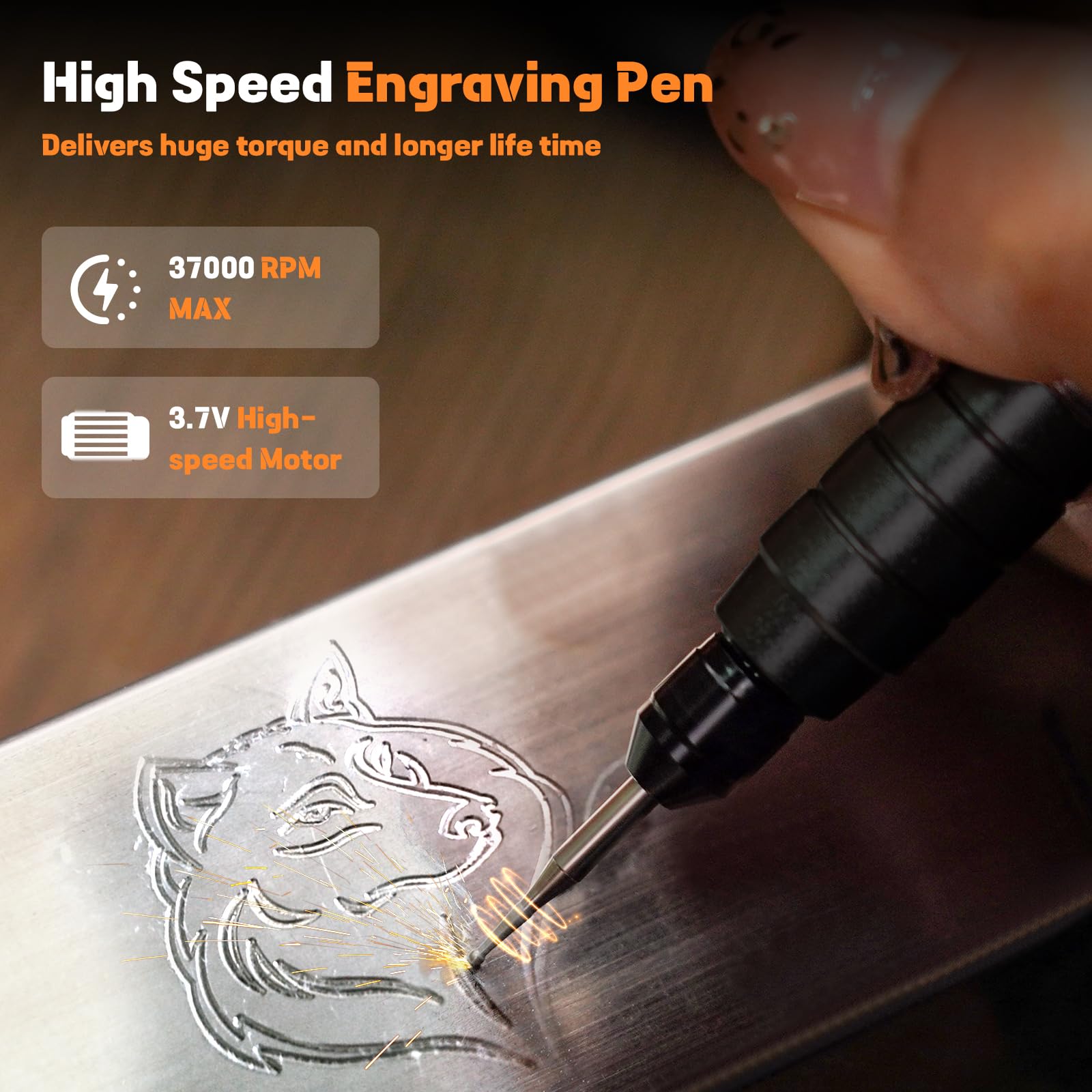 Cordless Electric Micro Engraving Pen,USB Rechargeable Cordless Rotary Tools, Professional Mini Carving Machines Portable DIY Engraver Machine for Metal Glass Ceramic Plastic Wood Jewelry-Black