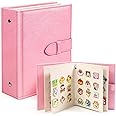 Enamel Pin Display Book, Portable Pin Trading Book, to Display and Trade Your Collection, 42 Pin Capacity, Leather Pin Holder, Fits Rubber Pin Back, Pink