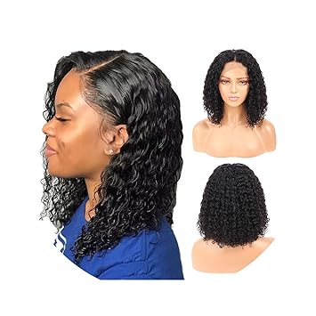 Amazon Com Curly Human Hair Wig Bob Wig Monica S House Lace