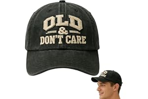 Old & Don't Care Hat, Vintage Distressed Old & Don’t Care Cap, Adjustable Retro Unisex Hats, Cotton Dad Hat, Funny Trucker