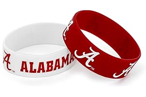 aminco NCAA unisex-adult Silicone Rubber Bracelet Set, 2-Pack