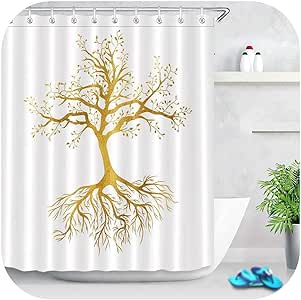 Cortinas de baño para ventana | poliéster impermeable con rayas negras