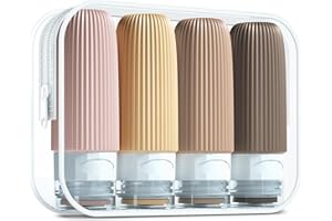 Mrsdry Travel Bottles for Toiletries, Tsa Approved 2oz Travel Bottles, BPA Free Leak Proof Travel Size Toiletry Containers, Refillable Travel Accessories with Toiletry Bag for Shampoo Liquid (4 Pack)