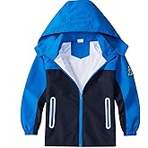 IjnUhb Boys Rain Jacket with Detachable Hood Lightweight Raincoats for Kids
