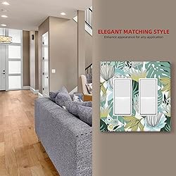 Retro Tropical Leaves Light Switch Plate Cover 2