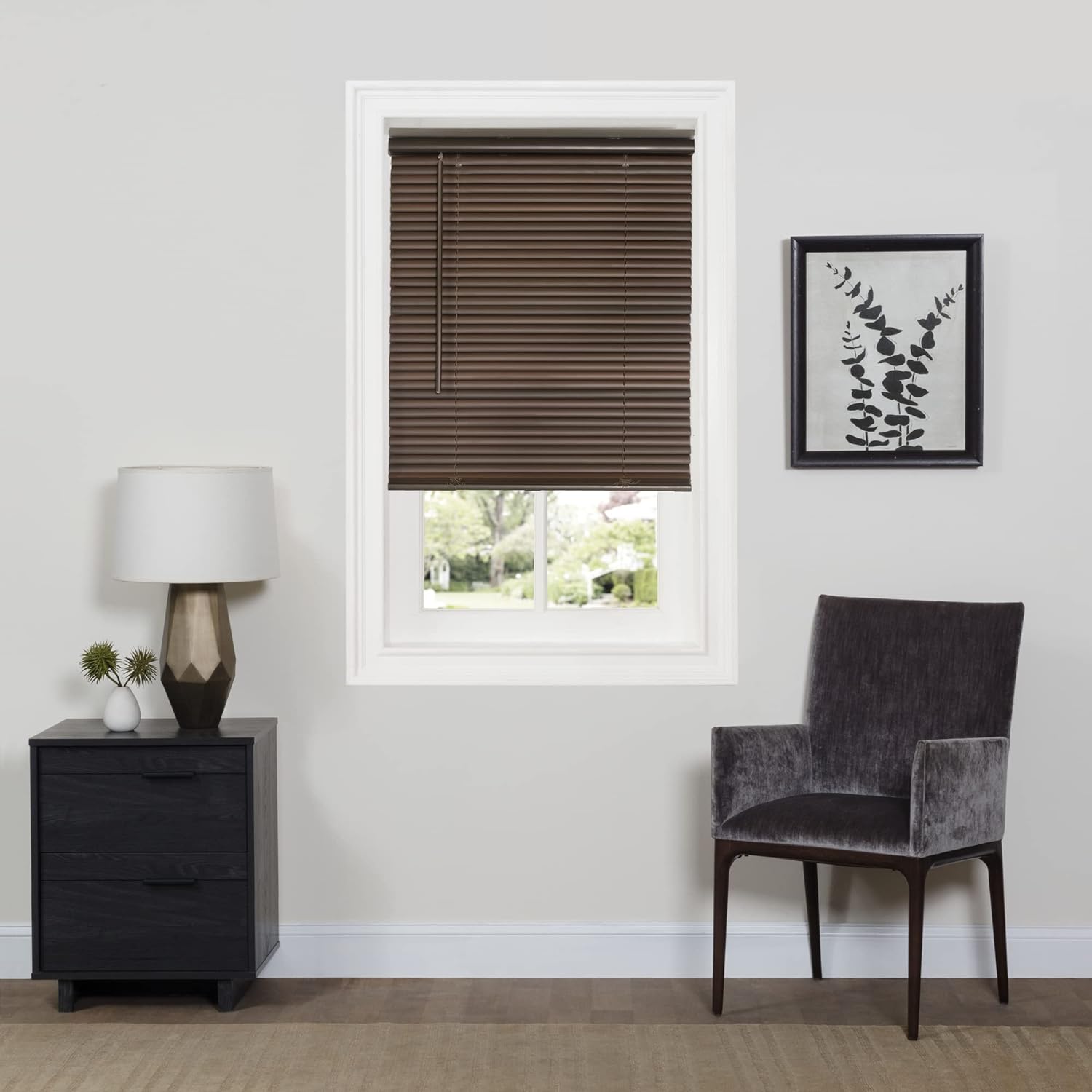 Window Treatments - Cordless Room Darkening Mini Blind - 35 Inch Length, 64 Inch Height, 1