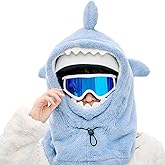 Shark Ski Helmet Cover Cute Shark face Mask Winter Warm Outdoor Hooded Sports Windproof Style Hat Scarf 3 in1