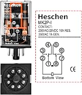 Heschen General Purpose Relay MK2P-I AC 220V Coil DPDT 8 Pin with Plug-in Socket view 3