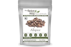 The Spice Way Allspice - Whole (8 oz) a multipurpose berry for curries, sauces, soups and even pastries