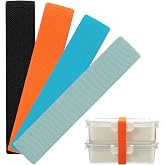 4 Pcs Bento Box Elastic Belt, Elastic Cinch Straps, Multicolored Lunch Box Fixing Band, Bento Boxes Replacement Bands, Universal Lunch Boxs with Strap, Wide Elastic Band for Meal Containers Office