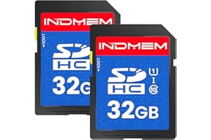 INDMEM SD Card 32GB (2 Pack) - SDHC Flash Memory Card UHS-I U1 Class 10 High-Speed Full HD Video Compatible with Digital Poin