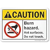 SmartSign "Caution - Burn Hazard, Hot Surfaces, Do Not Touch" Sign | 7" x 10" Aluminum