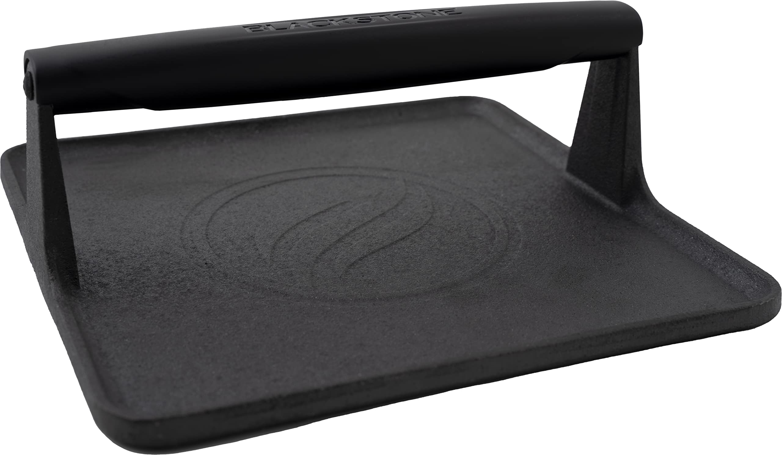 Photo 1 of Blackstone 5554 Pre-Seasoned Signature Cast Iron Griddle Grill Press XL Extra Wide Base Heavy Duty-Meat, Burger, Bacon, Steak, Sausage Heat Resistant Handle-10” x 10” x 4” (Square), Black