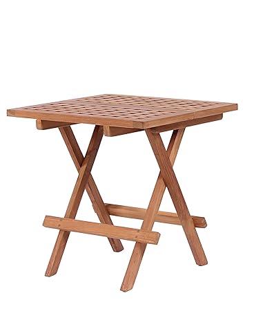 Mr. Deko Teak Beistelltisch Devon - Teak - Tisch - Gartentisch - Outdoormöbel - Teakholz - für Balkon, Terrasse, Wintergarten