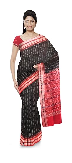 Boyanika Womens Sambalpuri Cotton Saree (boyanika 16_Black)