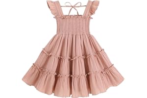 YOUNGER TREE Toddler Girl Dress Kids Sleeveless Ruffle Dresses for Girls Summer Outfits Beach Sundress