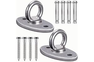 SELEWARE Ceiling Mounts Cast Stainless Steel Swing Hangers Wall Anchors Hanging Sensory Swing Yoga Swing Suspension Straps Pa