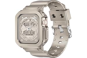 XYF Compatible for Crystal Clear Apple Watch Bands, 49mm 46mm 45mm 44mm 42mm 41mm 40mm 38mm Bumper Case for Men Women Jelly Sport Cover Strap for iWatch Ultra 3 2 Series 11 10 9 8 7 SE 6 5 4 3