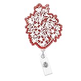 Arakulago Red Heart Badge Reel Retractable Cardiac