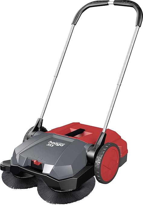 Haaga 355400 Kehrbesen/Handkehrmaschine 355 | kehrt trockenes und nasses Laub, störungsfreier, riemenloser Betrieb und gering