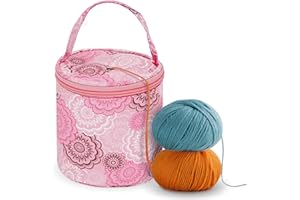 Dasonwin Portable Yarn Storage Bag - Pink Crochet Bag Organizer - Compact Yarn Holder for Crocheting and Knitting on The Go,Easy Yarn Bags for Crocheting - Perfect Gifts for Women and Crocheter