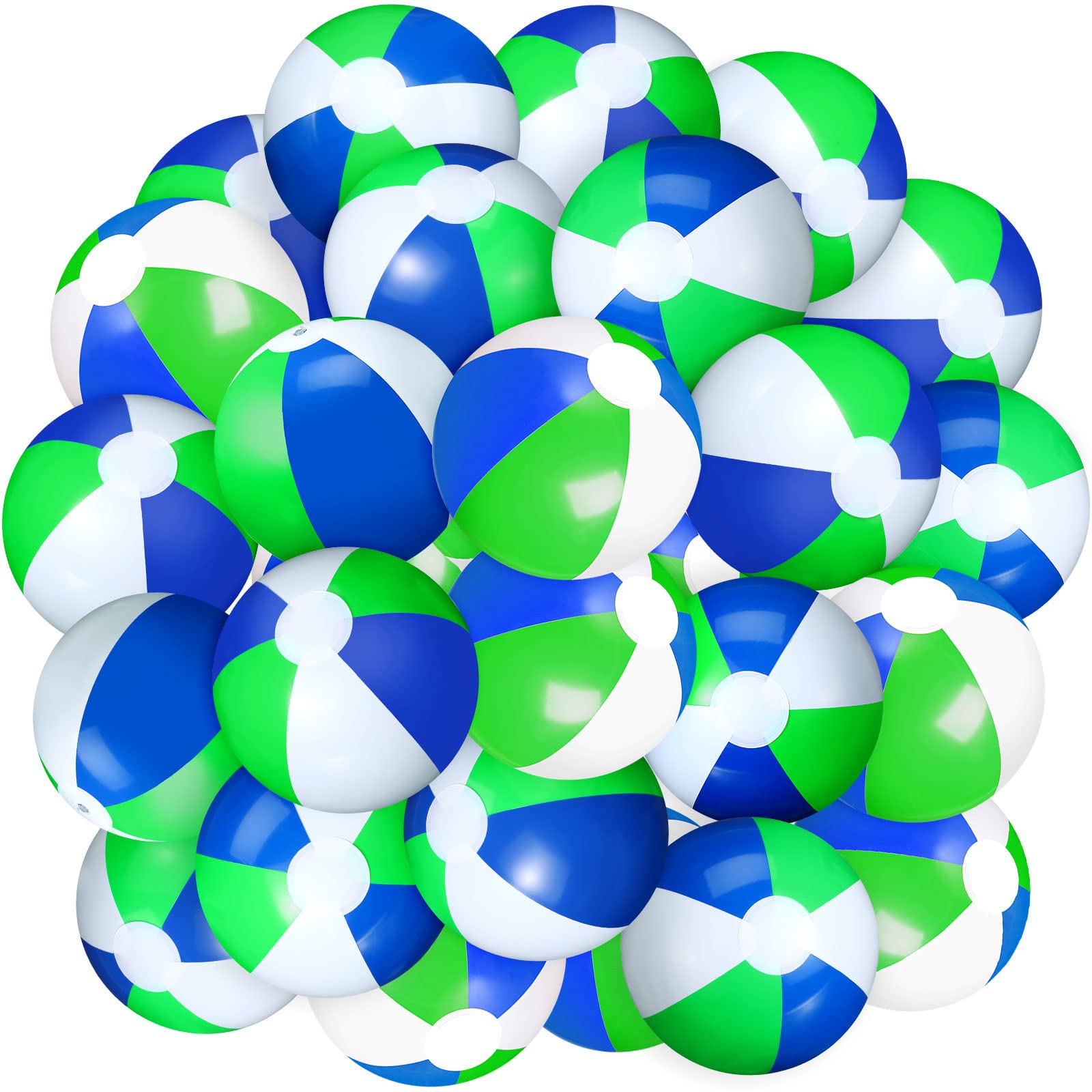 24 Pack 16 Inches Inflatable Beach Ball Kids And Adults Blow Up Rainbow 