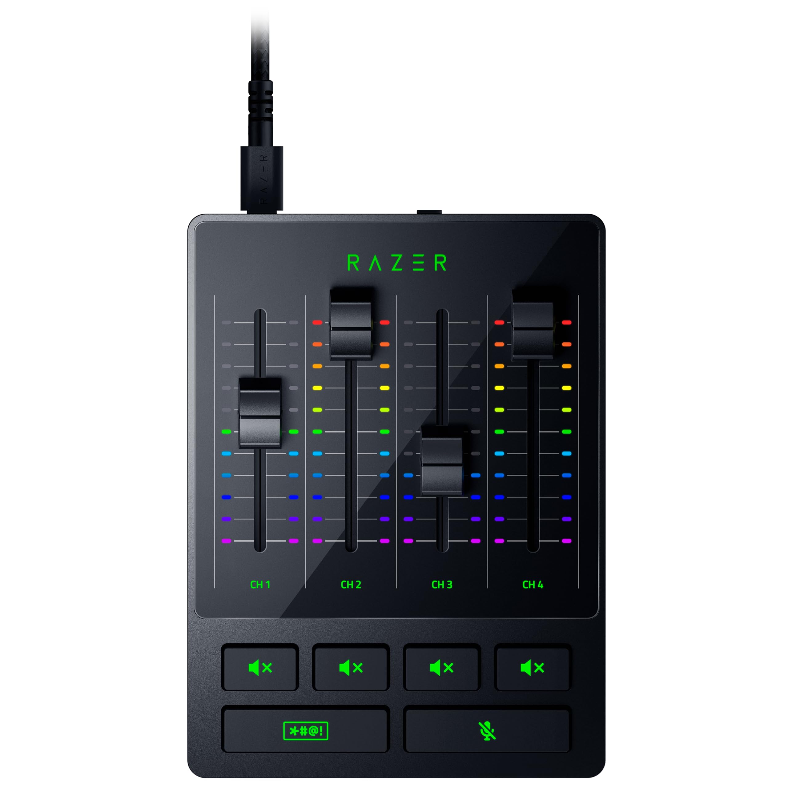 Razer Audio Mixer - Analog Audio Mixer - 4-channel Interface with Mute Buttons - XLR Input with Preamp - Plug and Play - OBS streaming | Black