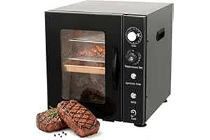 Hakka Commercial Electric Smoker, 800W Stainless Steel Outdoor Smoker Oven for BBQ Grill 2 Layer Indoor Smoking Machine with 