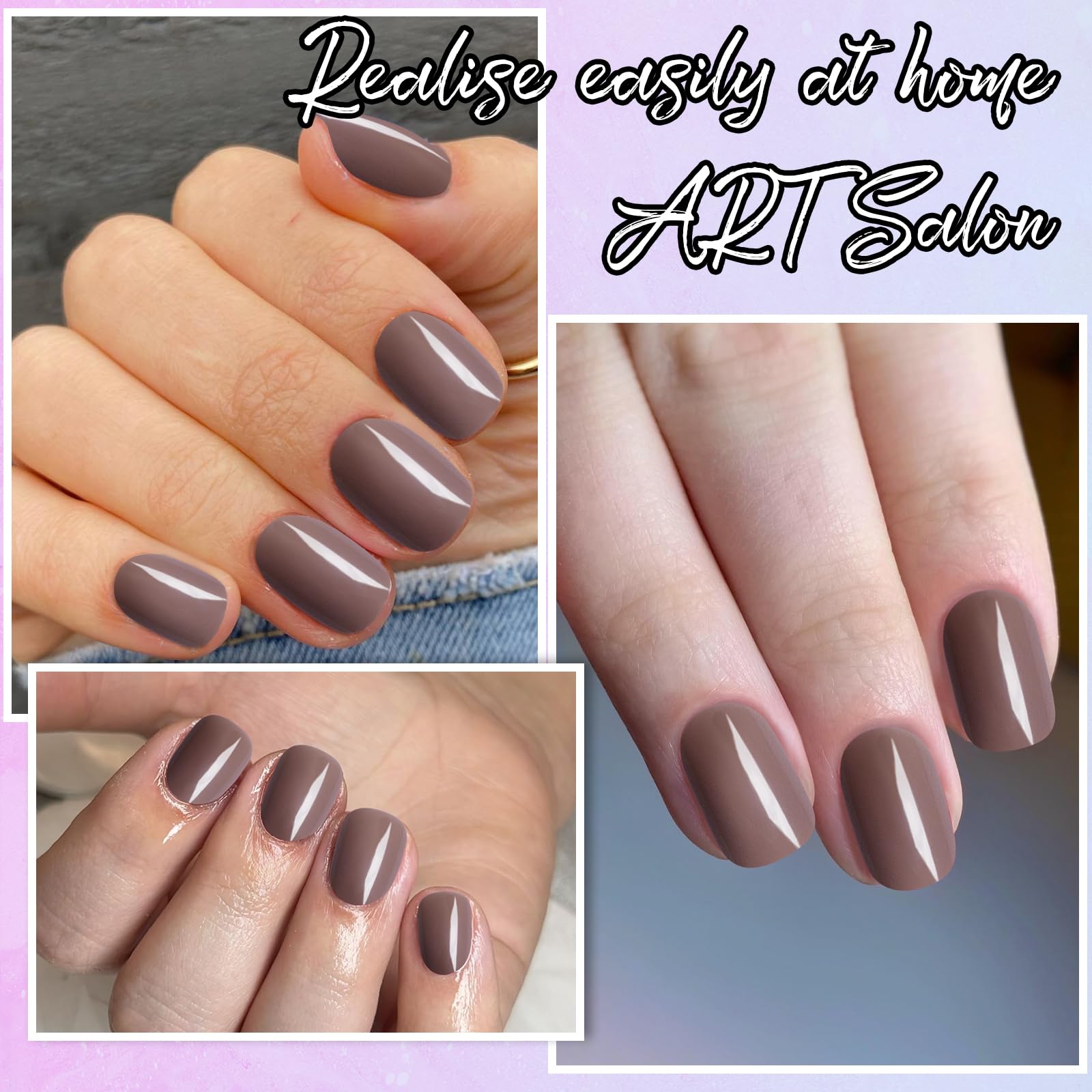 LoveOurHome 240PC Square Press on Nails Short Fake Nail, Short Press on Nails Square Coffee Glue on Nails Full Cover Artificial Fingernail Girls Kids XS Acrylic Nail Press Nail with Adhesive Tabs - Image 7