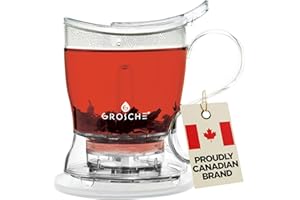 GROSCHE Aberdeen Tea Infuser Teapot & Smart Tea Maker - BPA-Free, Drip-Free Design | Coaster | Easy Brew | Easy Clean Steeper