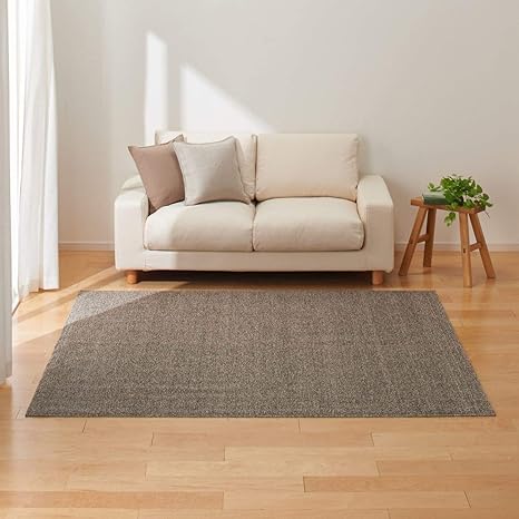 Amazon Co Jp 無印良品 麻綿ループパイルラグ ブラウン 0 0cm ホーム キッチン