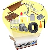 Street Fight Match Accessory Set for Wrestling Action Figures | Create Chaotic Street Fights with 15 Accessories Including Shopping Cart, Stretcher, Barrier, Weapons &amp; More