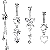 Briana Williams Belly Button Ring Belly Rings Belly Button Piercing Gold Belly Button Ring for Women Clicker Belly Ring Belly Piercing Stainless Steel 14g 10mm Blley Navel Rings Piercing Jewelry