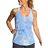 YumiDay Tie Dye Tank Top Women Dry Fit Fitness Neon Workout Yoga Shirts Racerback Loose Fit Sleeveless