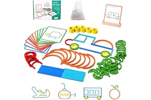 Montessori Smart Sticks for Toddlers, 120pcs Wooden Pattern Blocks Shape Puzzles Sticks, Boost Creativity, Imagination (1set)