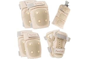 ML MOMNLITTLE Momnlittle Kids Protective Gear Set Knee Pads, Elbow Pads, and Wrist Guards for Boys & Girls (3-7 Years) Adjustable Toddler Safety Gear with Mesh Carry Bag for Skating, Cycling, Skateboarding