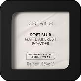 Catrice Soft Blur Matte Airbrush Powder, Pressed Powder, Vegan (001N) | Lightweight Setting Makeup, Blurs Pores &amp; Imperfections, 12H Oil Control; Talc Free, Fragrance Free, Cruelty Free, 0.35 oz