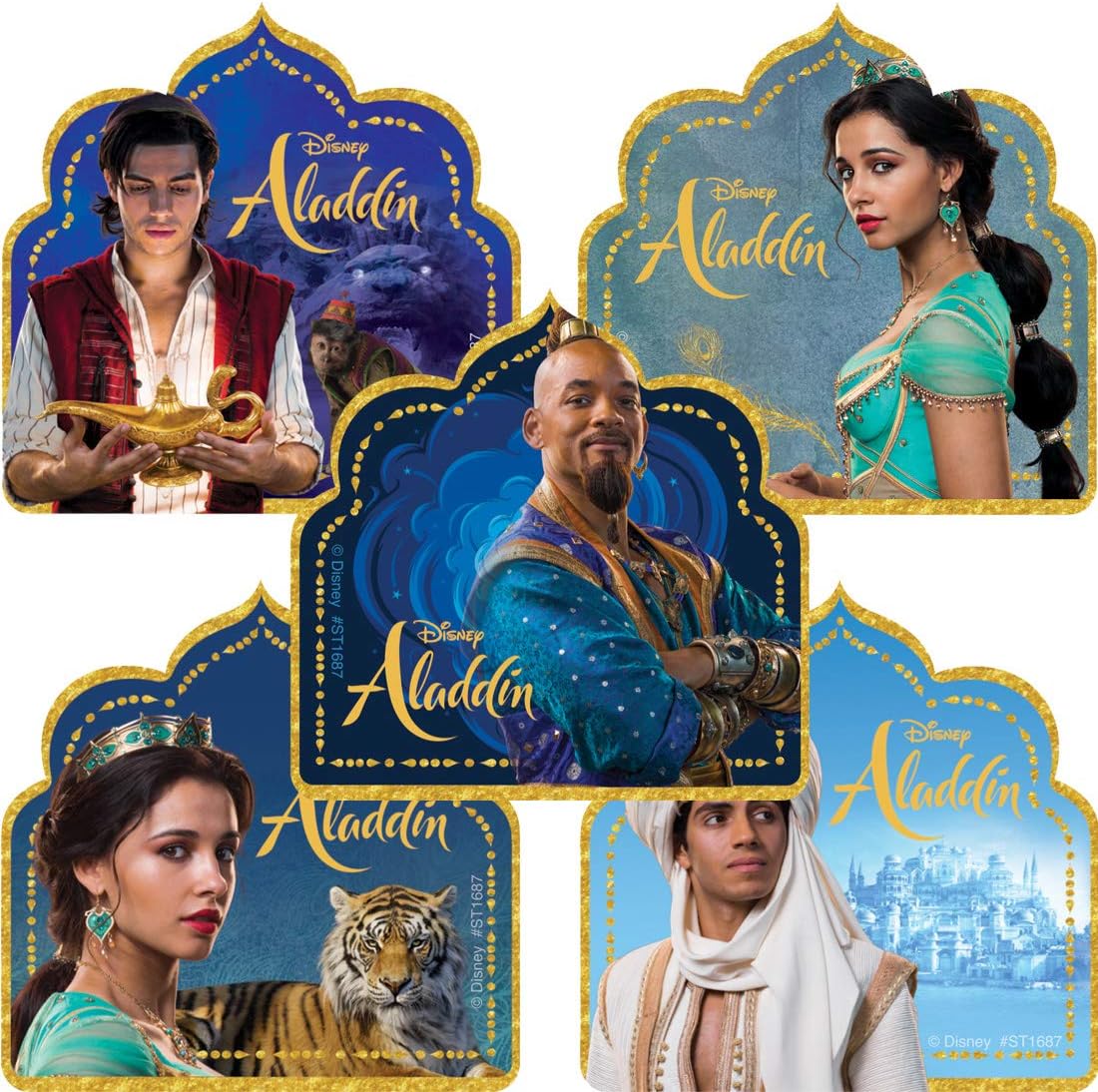 Aladdin Shaped Stickers - Toys 100 per Pack
