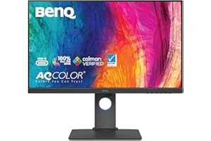 BenQ 27” 2K QHD Monitor, Commercial/Graphics Design, Video Editing (PD2705Q), 100% sRGB, HDR, Grey, 27" QHD HDR USB-C (Factor