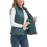 LONGKING 2025 Upgraded, Women's Outwear Vest With One Inner Pocket - Stand Collar Lightweight Zip Quilted Vest for Women