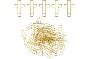 NOTOKE 50 PCS Gold Cross Paper Clips Bible Paper Clips - Versatile Bible Study Supplies for Christian Office and Home, Also Great as Journaling Papers Clip and Bookmarks