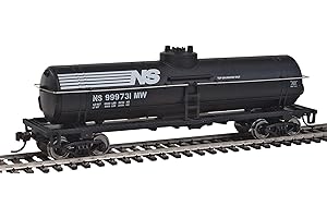 Walthers Trainline Tank Car-Ready to Run-Norfolk Southern (Black, White) 931-1447 HO Scale Model Railroad - Freight Model