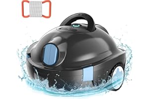 OUCAXIA Cordless Robotic Pool Cleaner, Automatic Pool Vacuum, 90 Mins Runtime, Powerful, Self-Parking, Lightweight, Ideal for Flat Above/In-Ground Pool up to 65 Feet/1100 Sq.Ft