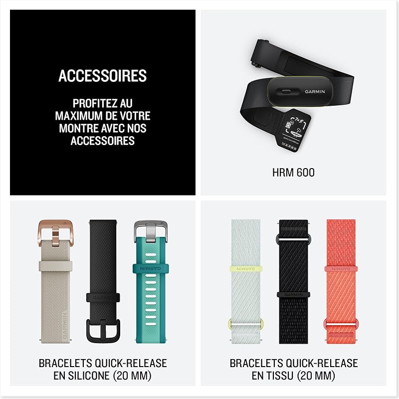 Forerunner 170 - Montres connectées GPS de Running faciles à Utiliser - Blanc - Boîtier 43 mm