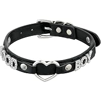 VP Leather Meraux Halsband – Verstellbares Leder-Halsband Für Damen & Herren, Mit Lammfell-Innenfutter & Vernickelten Beschlägen