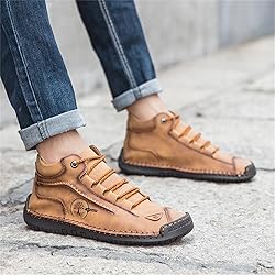 Dacomfy Men's Shoes Leather Work Boots Casual