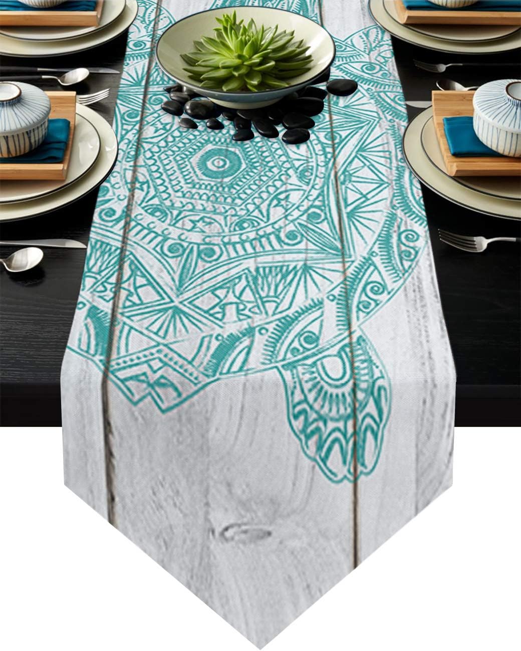 Ocean Turtle Table Runners 72 Inches Long Table Runner