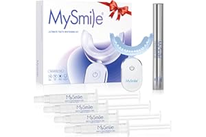 MySmile Deluxe 10 Min Teeth Whitening Kit with 28 LED Light, 35% Carbamide Peroxide Teeth Whitening Gel, Helps Remove Years of Stains from Coffee, Soda, Wines, Smoking, Food